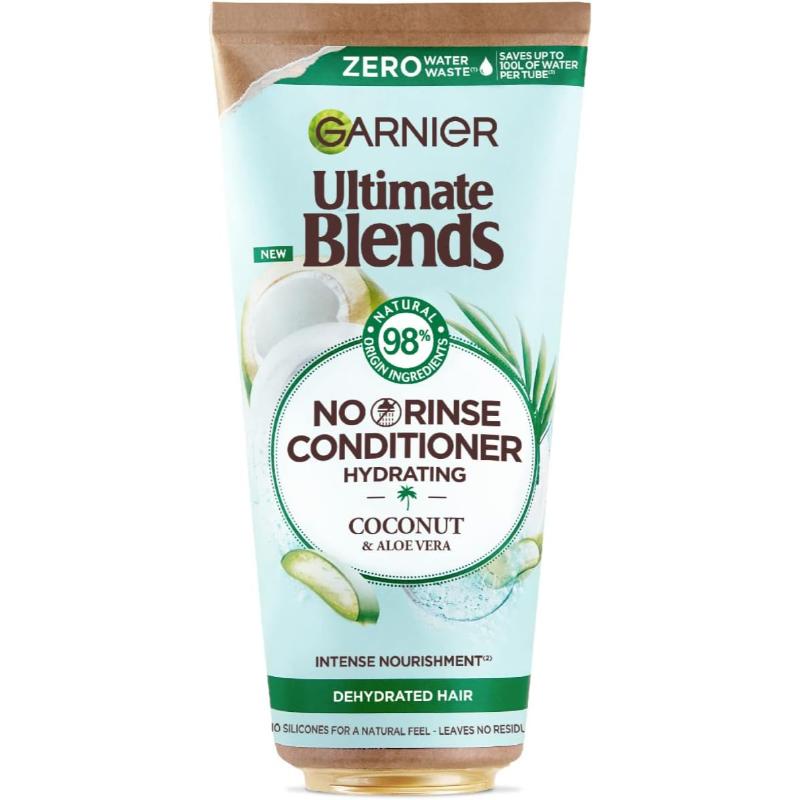 Garnier Ultimate Blends Coconut & Aloe, Hydrating No-Rinse Conditioner, For Normal Hair, 100% Vegan Formula, 200ml