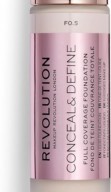 Revolution Beauty London, Conceal and Define, Foundation, F0.5, 23ml