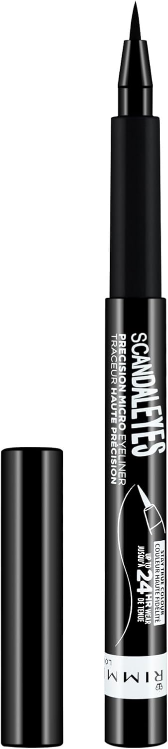 Rimmel - Scandal'eyes Precision eyeliner - Ultra precise felt tip - Long Wear, no burr - 001 Black - 1.1ml, Liquid